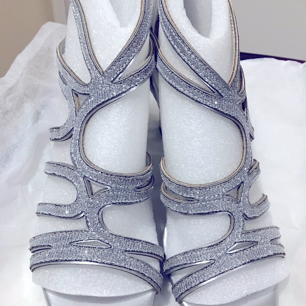 Silver Glitter heels